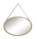 20 X 33-Inch Gold Metal Wall Mirror With Leather Strap