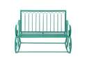 49 X 37-Inch Teal Metal Outdoor Rocking Bench