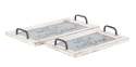18 x 22-Inch Wood And Metal Tray, Set Of 2