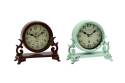 7 x 7 x 3-Inch Iron Vintage Table Clock, Assorted Colors, Each