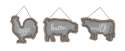 9 x 1-Inch Metal Sculptures, Set Of 3