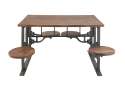 31 x 51-Inch Iron Teak Dining Table, Set