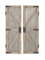 15 x 47-Inch Wood And Metal Barn Door, Set Of 2
