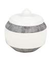 7-Inch Gray & White Ceramic Jar