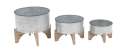 Metal And Wood Planter, Set Of 3