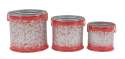 16, 14, And 11-Inch Metal Red Planter, Set Of 3