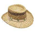 Santa Barbara Gambler Palm Tree Straw Hat, Size Small