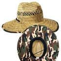 Santa Barbara Safari Rush Camo Straw Hat, One Size Fits Most
