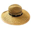 Santa Barbara Safari Rush Palm Tree Straw Hat, Size Small