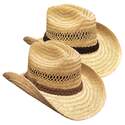 Santa Barbara Western Rush Straw Hat, Size Medium