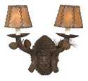 Pinecone Double Wall Lamp 3 x 5 x 4 Painted Rawhide