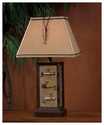 28-Inch Fishing Lure Table Lamp With Burlap Trim