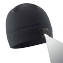 Black Rechargeable LED Lighted Headlamp Fleece Beanie