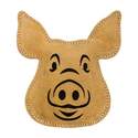 8-Inch Natural Leather Pig With Squeaker Dog Toy