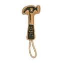 13-1/2-Inch Natural Leather Hammer Tug With Squeaker Dog Toy