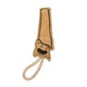 8-Inch Natural Leather Saw Tug With Squeaker Dog Toy