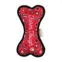 9-Inch Red Paisley Bone Dog Toy With Squeaker