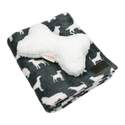 Grey Dog Blanket And Sherpa Bone Gift Set