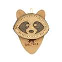 4-Inch Leather Scrappy Racoon Dog Tug Toy