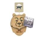4-Inch Natural Leather Bear Dog Toy
