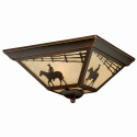 14-Inch Flush Mount Trail Horse In Burnished Bronze