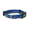 Reflective Snap-N-Go Adjustable Nylon Dog Collar In Dark Blue Size Small