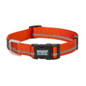 Small Orange Reflective Nylon Adjustable Snap-N-Go Dog Collar