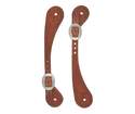 Men's Shaped Harness Leather Spur Straps, Russet
