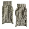 Extra-Small Tan Cable Knit Turtleneck Sweater For Dogs