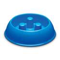 12-Ounce Small Blue Plastic Slow Feeder Dog Bowl