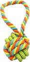 Medium Rope Tug Toy with Thermoplastic Rings & Ball — Multi-Color