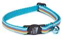 8 To 12-Inch Blue Stripe Nylon Cat Collar With Jingle Bell 