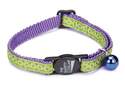 8 To 12-Inch Purple Dot Nylon Cat Collar With Jingle Bell 