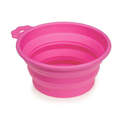 Small, Pink, Bend-A-Bowl, Collapsible Pet Bowl