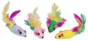 Kylie's Brights Feather Mouse Rattlers Cat Toy, 4-Pack 