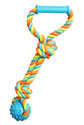 15-Inch Rope Tugger With Spiked Ball Dog Toy