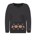 Tomboy Black Aztec Conceal Carry Relaxed Fit Long Sleeve Women's Sweatshirt, L