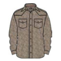 American Paint Collection Paisley Khaki Paisley Button Long Sleeve Men's Shirt, L