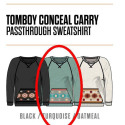 2-Extra-Large, Turquoise, Tomboy Conceal Carry Sweatshirt