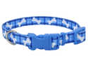 Styles 3/4 x 20-Inch Blue Plaid Bones Adjustable Dog Collar