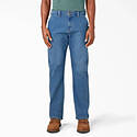 Flex Heritage Light Wash, Relaxed Fit Natural Rise Straight Leg Mens Carpenter Jeans, 36 X 34