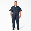Classic Dark Navy Relaxed Fit Short Sleeve Men's Coverall, Extra-Large