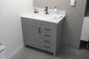 61 x 22-Inch Thinscape Performance Vanity Top In Volakas Marble With Single White Sink, 4-Inch Faucet Spread
