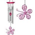 15-Inch Pink Isabelle's Dancing Butterfly Wind Chime