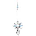 7-1/2-Inch Aquamarine Crystal Guardian Angel Suncatcher