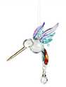 6-Inch Rainbow Hummingbird Fantasy Glass Suncatcher