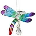 5-1/2-Inch Dragonfly Fantasy Glass Suncatcher
