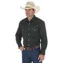 Medium Black Forest Green Cowboy Cut Western Snap Men's Long Sleeve Button Up
