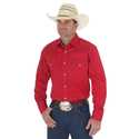 Medium Red Cowboy Cut Western Snap Men's Long Sleeve Button Up