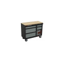 41-Inch 6-Drawer Mobile Workstation With Solid Wood Top